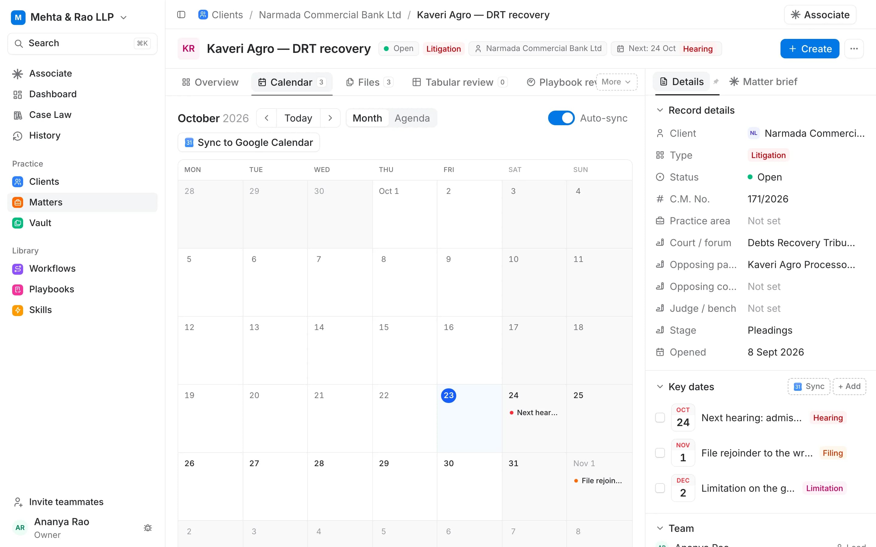 Justis CRM: Calendar